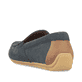 Blaue Rieker Herren Slipper 09555-14 mit Elastikeinsatz sowie Löcheroptik. Schuh von hinten.
