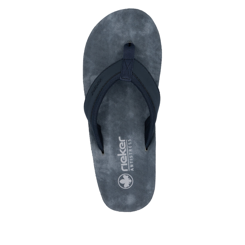 Blaue Rieker Herren Zehentrenner 20151-15 mit der Komfortweite G. Schuh von oben.