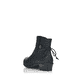 
Tiefschwarze Rieker Damen Stiefeletten Y0782-01 mit Reißverschluss sowie Blockabsatz. Schuh von hinten