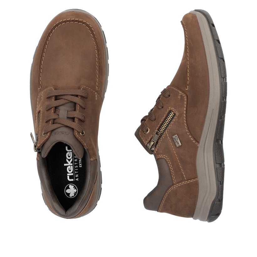 Braune Rieker Herren Schnürschuhe 03601-22 aus Rauleder. Schuh von oben, liegend.