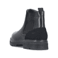 Schwarze Rieker Herren Chelsea Boots F2750-00 aus Glattleder mit Reißverschluss. Schuh von hinten.