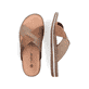 Braune Rieker Herren Pantoletten 21088-25 mit der Komfortweite G. Schuh von oben, liegend.