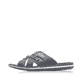 Blaue Rieker Herren Pantoletten 21099-15 mit der Komfortweite G. Schuh Außenseite.