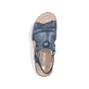 Blaue Rieker Damen Riemchensandalen V2272-14 mit einem Gummizug. Schuh von oben.