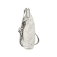 Rieker Damen Handtasche H1515-40 in Silbergrau aus Kunstleder mit Reißverschluss. Handtasche linksseitig.