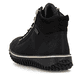 Schwarze Rieker Damen Schnürstiefel Z4263-00 mit wasserabweisender TEX-Membran. Schuh von hinten.