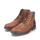 
Hellbraune Rieker Herren Schnürstiefel 13741-25 mit Schnürung und Reißverschluss. Schuhpaar schräg.