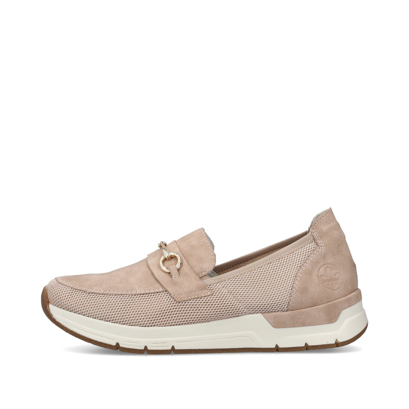 Mocassin Rieker Femme 59559 - Cuir Véritable, Extra Large, Semelle Intérieure Amovible