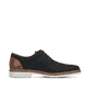 Blaue Rieker Herren Schnürschuhe 16506-16 in Löcheroptik sowie Extraweite H. Schuh Innenseite.