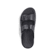 Tiefschwarze Rieker Herren Pantoletten 24290-00 mit einer Schnalle. Schuh von oben.