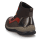 
Schwarze Rieker Damen Slipper N3277-25 mit Reißverschluss sowie einer leichten Sohle. Schuh von hinten