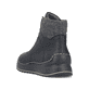 Schwarze Rieker Damen Schnürstiefel 51553-00 mit einem Reißverschluss. Schuh von oben.