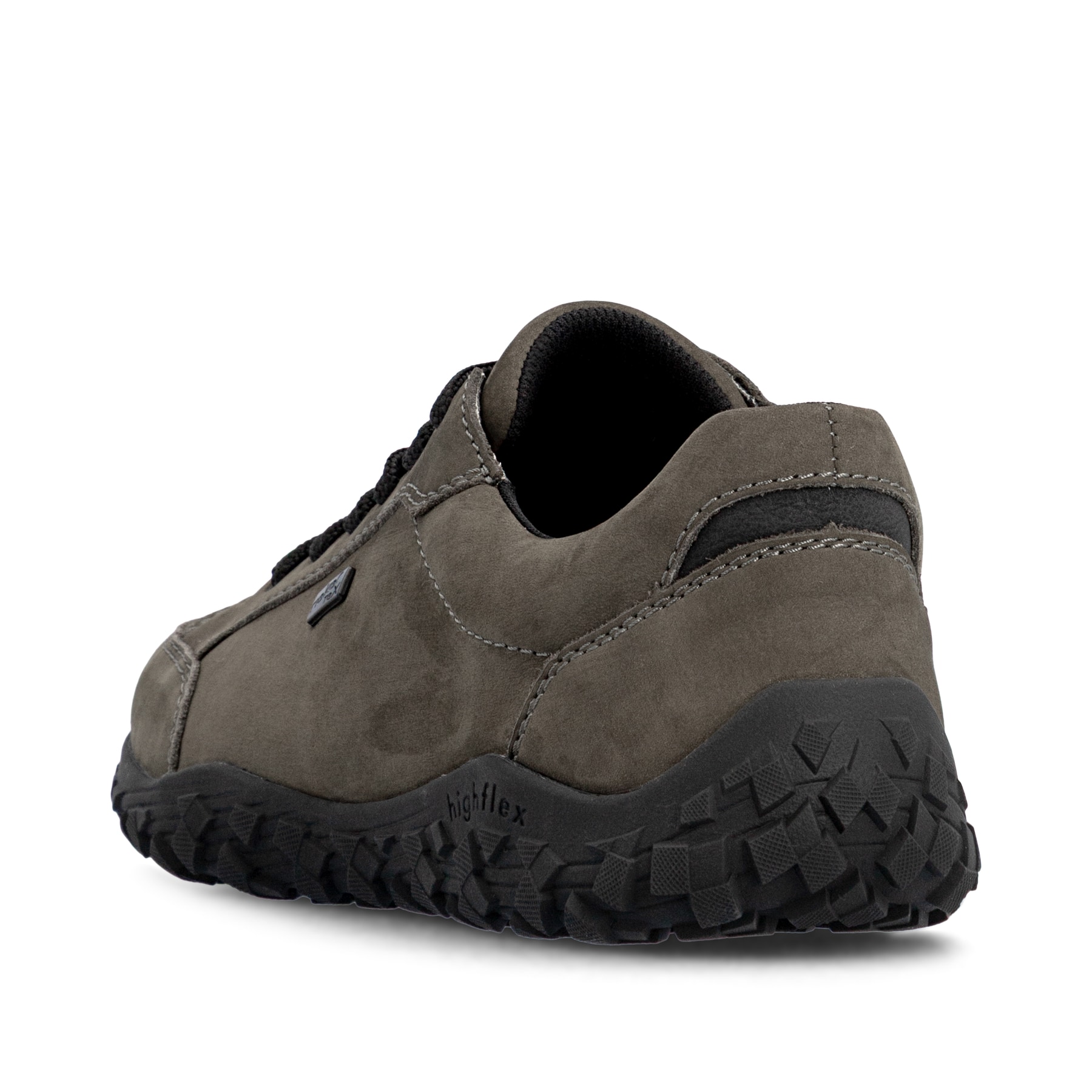 Dunkelgraue Rieker Herren Schnürschuhe 08101-45 aus Rauleder. Schuh von hinten.