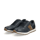 Blaue Rieker Herren Sneaker Low B0501-14 mit Reißverschluss sowie Extraweite I. Schuhpaar seitlich schräg.