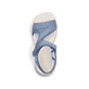 Blaue Rieker Damen Trekkingsandalen V2166-10 mit einem Klettverschluss. Schuh von oben.