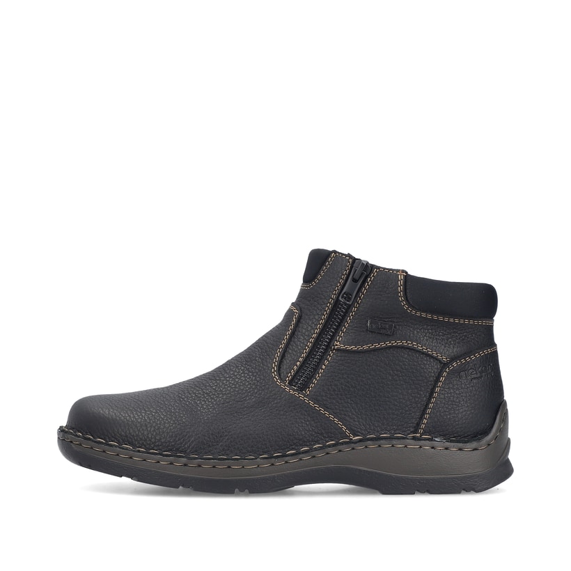 Schwarze Rieker Herren Kurzstiefel 05362-00 aus Glattleder. Schuh Außenseite.