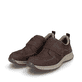 
Dunkelbraune Rieker Herren Slipper 14358-25 mit einer schockabsorbierenden Sohle. Schuhpaar schräg.