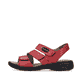 Rote Rieker Damen Riemchensandalen 64573-33 aus Glattleder. Schuh Außenseite.