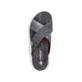 Blaue Rieker Herren Pantoletten 29086-15 mit Rieker Air Sohlenfenster. Schuh von oben.