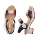 Sandalettes à lanières Rieker multicolores pour femme 63876-90. Chaussure vue de dessus, couchée.