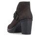 Dunkelbraune Rieker Damen Stiefeletten Y2586-25 mit einem Reißverschluss. Schuh von hinten.