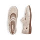 Beige Rieker Ballerinas 47675-60 mit modernen Ziernähten sowie Klettverschluss. Schuh von oben, liegend.