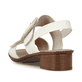 Beige Rieker Riemchensandaletten 62663-60 mit trendigen Schnalle. Schuh von hinten.