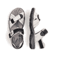 Weiße Rieker Damen Trekkingsandalen 68851-80 mit einem Klettverschluss. Schuh von oben, liegend.