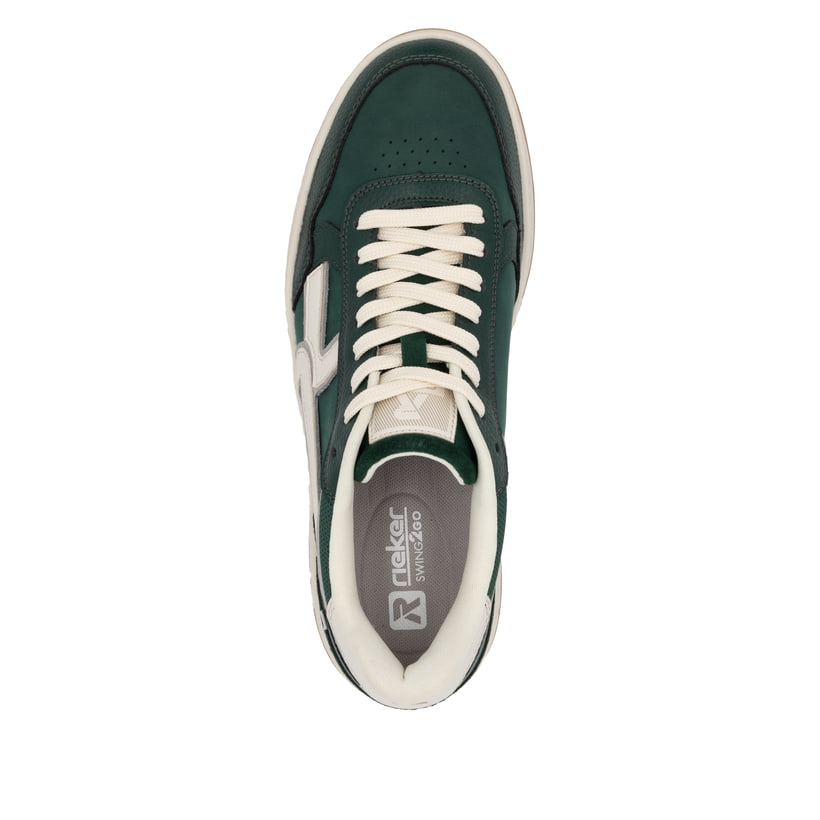 Beige waschbare Rieker Herren Slipper U1103-62 mit einer super leichten Sohle. Schuh Außenseite gespiegelt.