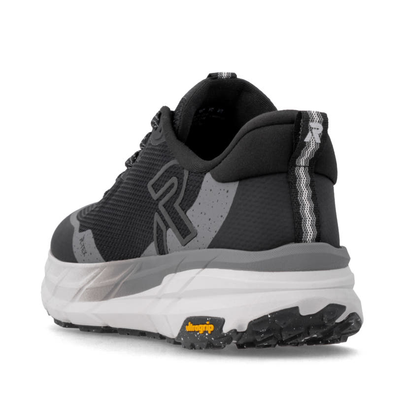 Schwarze Rieker Sport Herren Sneaker Low U4501-00. Schuh von hinten.