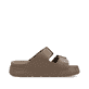 Braune Rieker Damen Pantoletten P2180-24 mit Schnallen sowie ultraleichter Sohle. Schuh Innenseite.