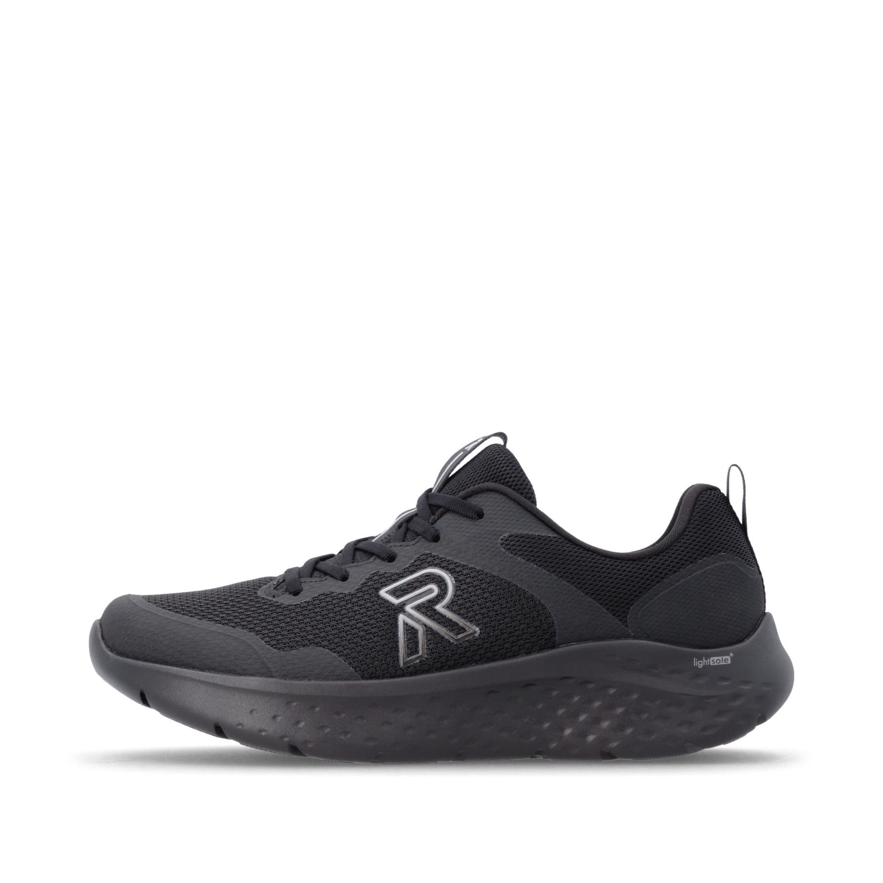 Schwarze Rieker Sport Herren Sneaker Low U4400-00. Schuh Außenseite.