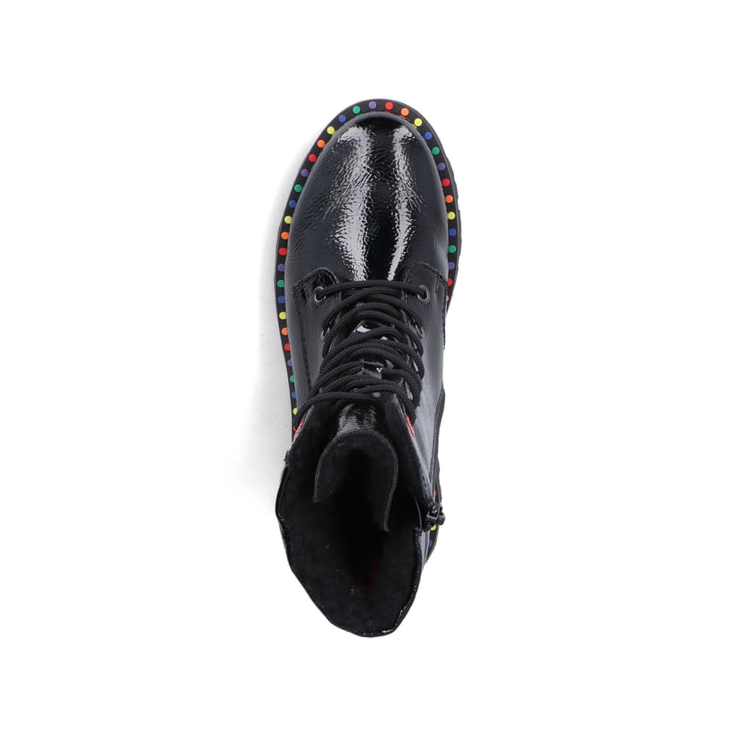Rieker Stivaletti Donna Y3330 – Neri, Tacco 5 Cm, Fodera Calda, Chiusura Con Cerniera E Lacci, Comfort Leggero