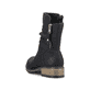 
Graphitschwarze Rieker Damen Kurzstiefel Z6892-00 mit einer schockabsorbierenden Sohle. Schuh von hinten