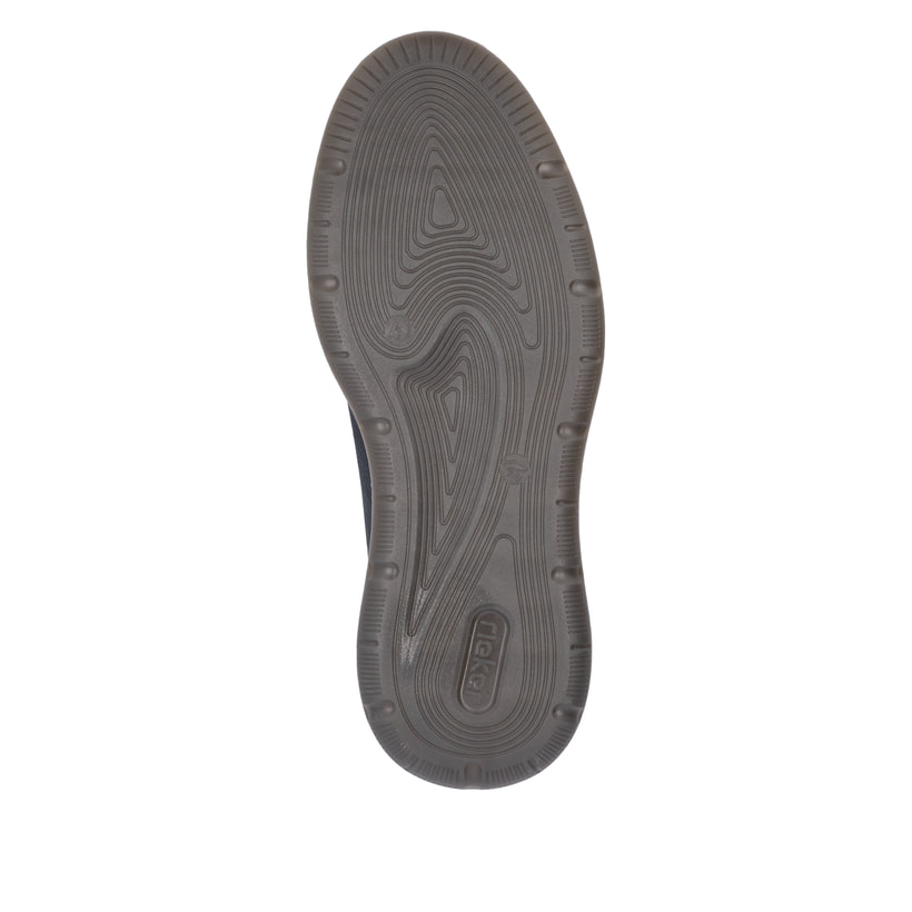 Blaue Rieker Herren Slipper 04452-14 mit einem Gummizug sowie Komfortweite G 1/2. Schuh Laufsohle.