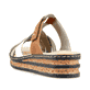 Mules Rieker multicolores femme 62989-90 avec coutures brodées à la main. Chaussure vue de l'arrière.