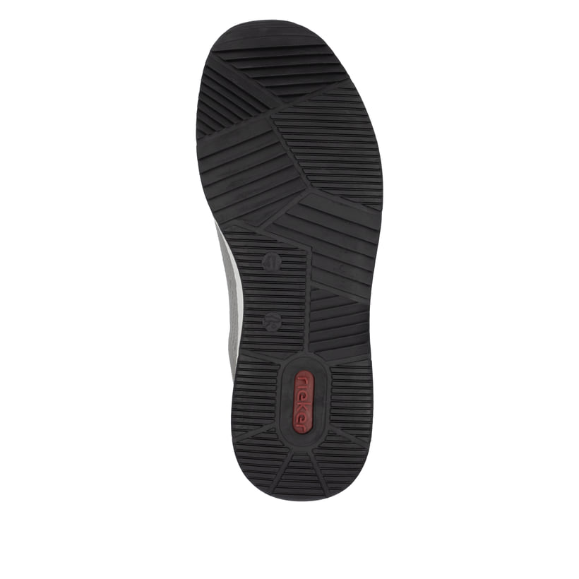 Graue Rieker Herren Slipper B3454-42 mit einem Gummizug sowie der Extraweite H. Schuh Laufsohle.