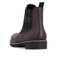 Brombeer-schwarze Rieker Damen Chelsea Boots 79592-30 mit einem Reißverschluss. Schuh von hinten.