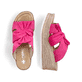 Rosane Rieker Damen Pantoletten 68789-31 mit dekorativer Schleife sowie Gummizug. Schuh von oben, liegend.