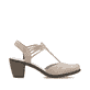 Rosane Rieker Pumps 40901-31 in Löcheroptik mit einem Gummizug. Schuh Innenseite.