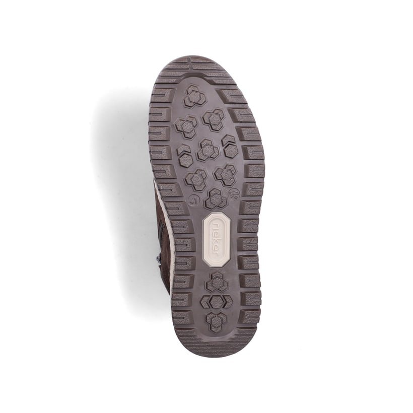 Dunkelbraune Rieker Herren Schnürstiefel 38549-25 aus Rauleder. Schuh Laufsohle.