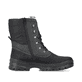 Tiefschwarze Rieker Herren Schnürstiefel F5424-01 mit einer Flip-Grip Sohle mit Spikes. Schuh Innenseite