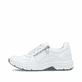 Weiße Rieker Damen Sneaker Low 48134-81 mit runden Ziernähten. Schuh Außenseite.