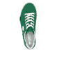 Grüne Rieker Damen Sneaker Low N49W1-52 mit einer Schnürung. Schuh von oben.