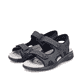 Sandales des randonnée Rieker noires pour homme 26455-00. Chaussures inclinées sur le côté.