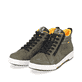 Grüne Rieker Damen Sneaker High W0100-54 mit wasserabweisender RiekerTEX-Membran. Schuh Außenseite gespiegelt.