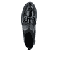 Schwarze Rieker Damen Kurzstiefel 45573-00 mit Schmuckelementen sowie Gummizug. Schuh von oben.