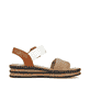 Beige Rieker Keilsandaletten 62964-90 mit einem Klettverschluss. Schuh Innenseite.