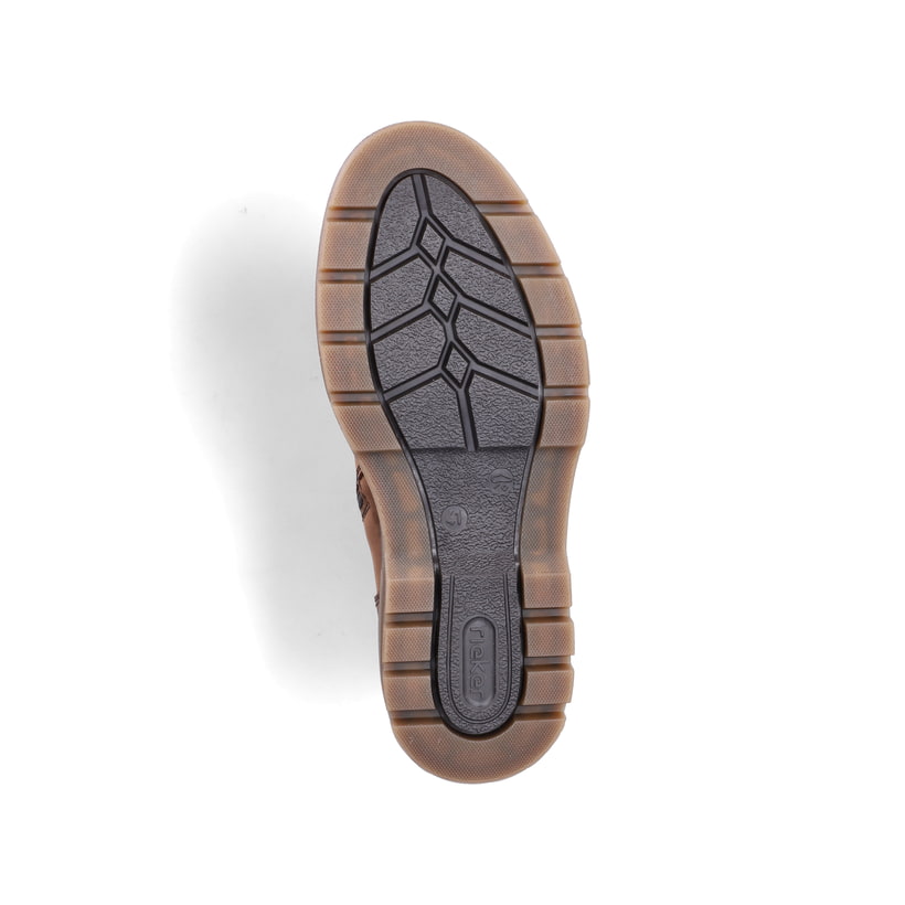 Braune Rieker Herren Chelsea Boots F7051-23 aus Rauleder mit Reißverschluss. Schuh Laufsohle.