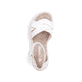 Reinweiße Rieker Keilsandaletten 64159-80 mit einem Klettverschluss. Schuh von oben.